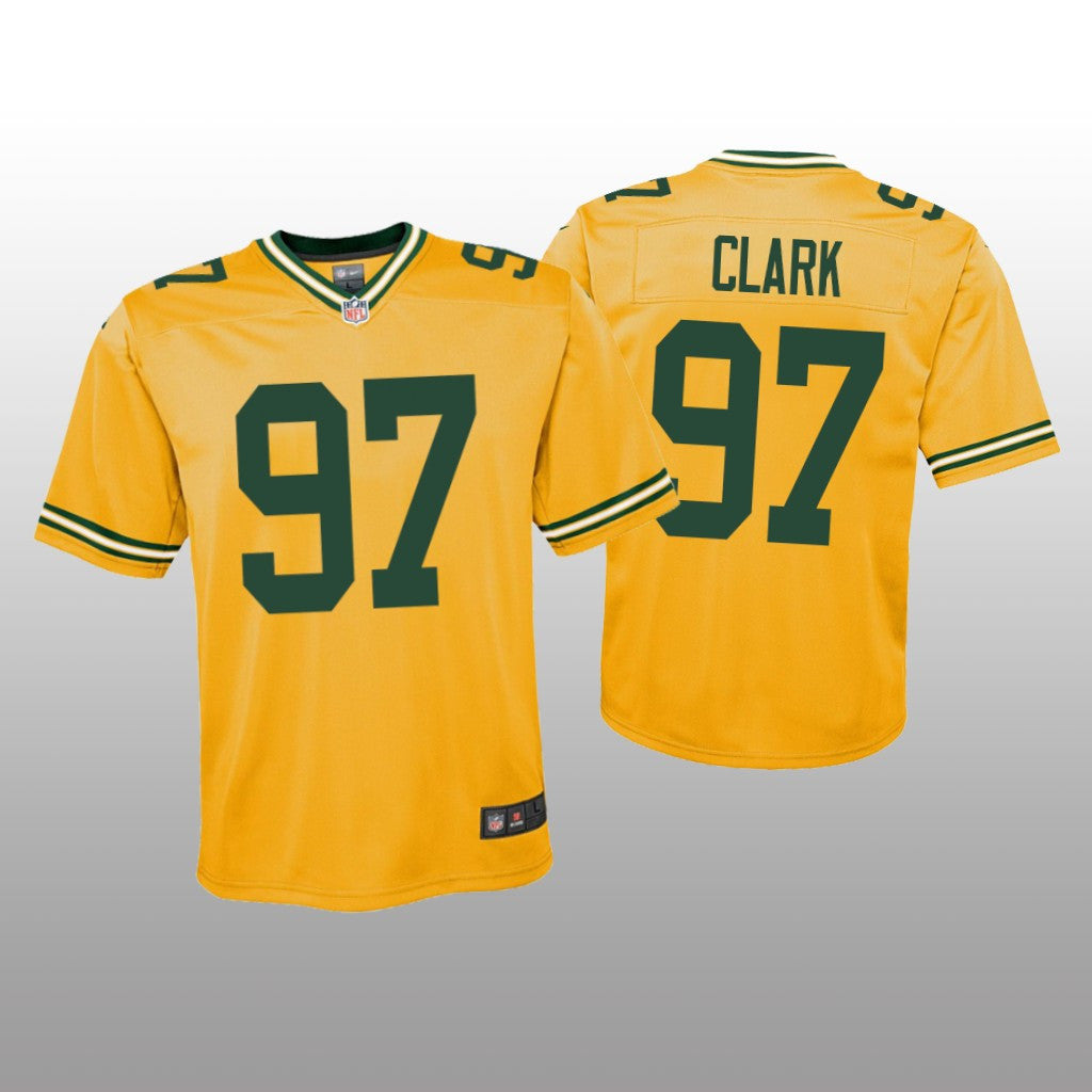 Green Bay Packers Kenny Clark Gold Jersey Inverted Game Youth