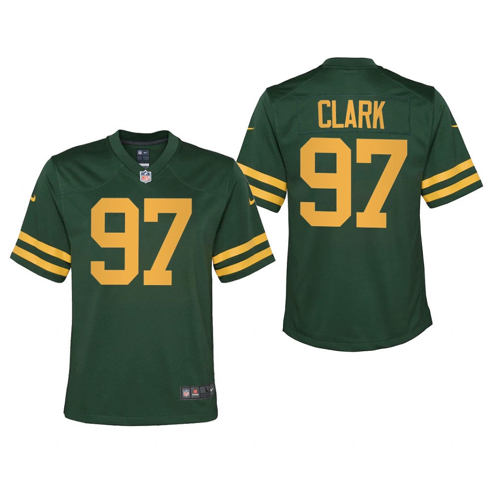Green Bay Packers Kenny Clark Green Jersey Alternate Game Youth