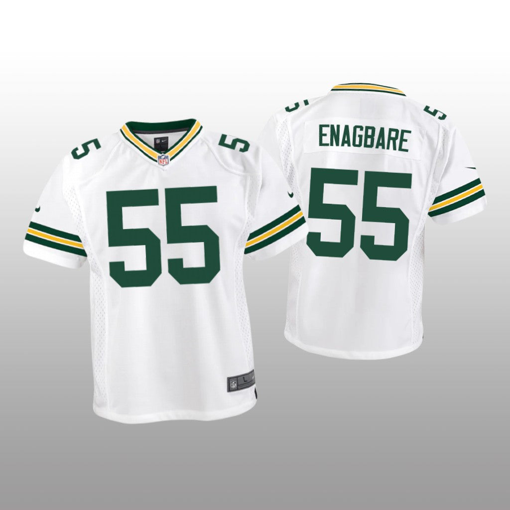 Green Bay Packers Kingsley Enagbare White Jersey Game Youth