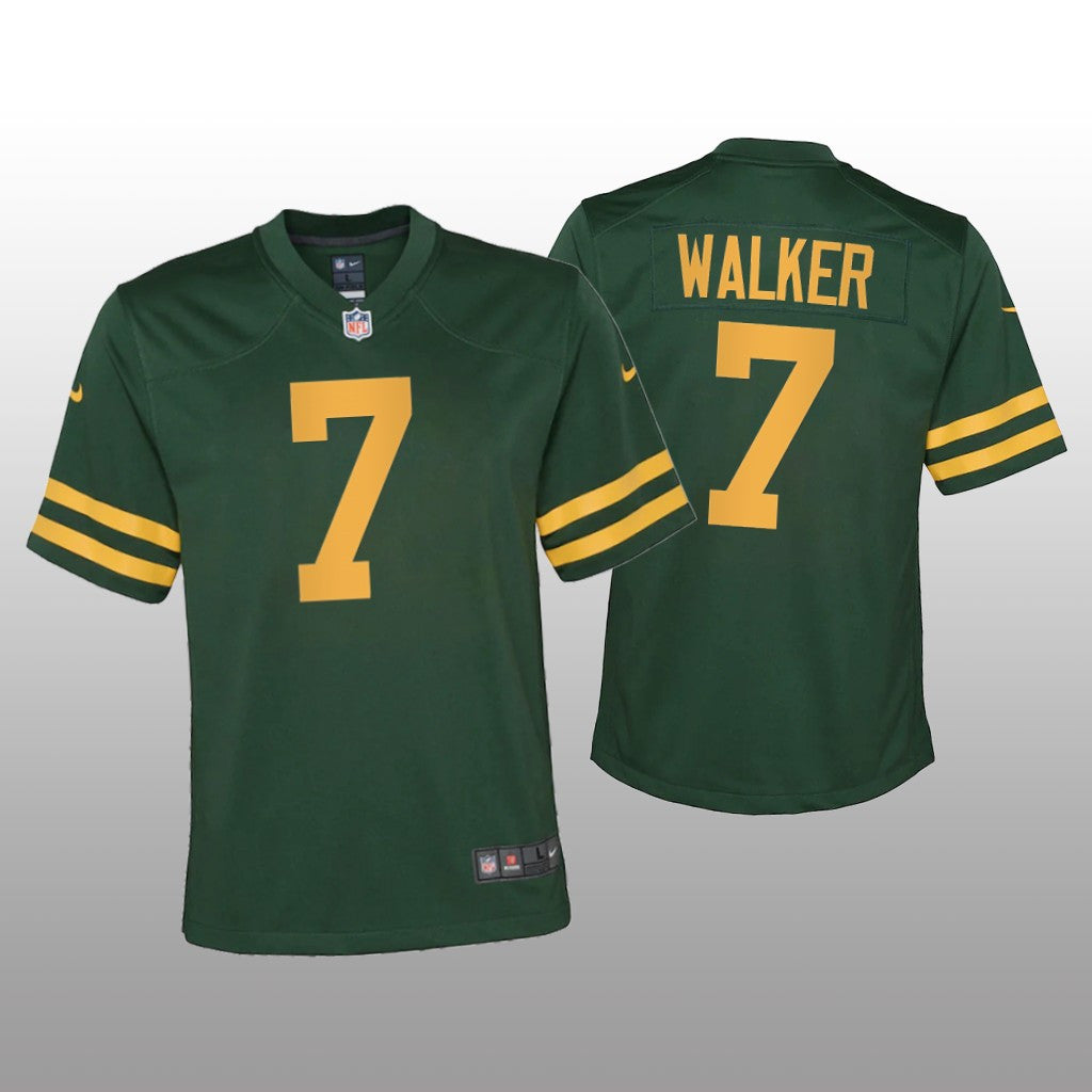 Green Bay Packers Quay Walker Green Jersey Alternate Game Youth