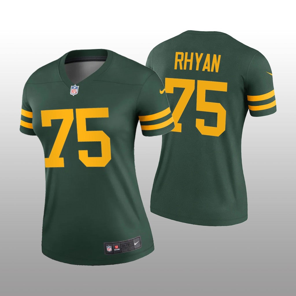 Green Bay Packers Sean Rhyan Green Jersey Alternate Legend Women's