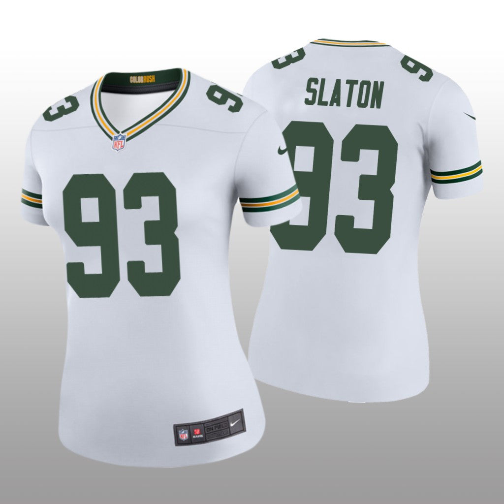 Green Bay Packers Tedarrell Slaton White Jersey Color Rush Legend Women's