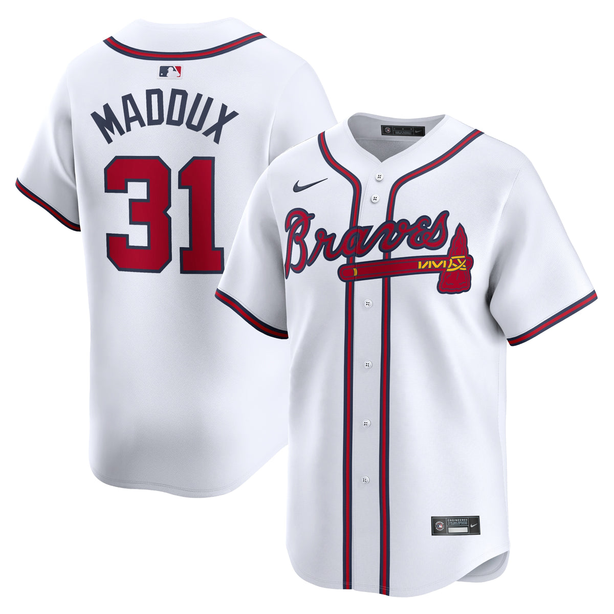 Greg Maddux Atlanta Braves Nike Home Limited Player Jersey White