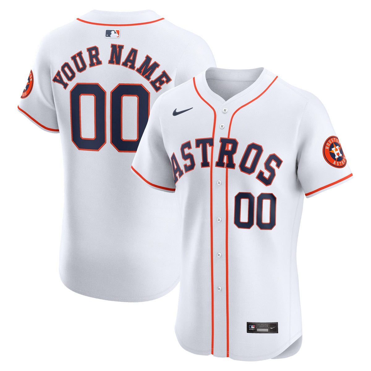 Houston Astros Nike Home Elite Custom Jersey White