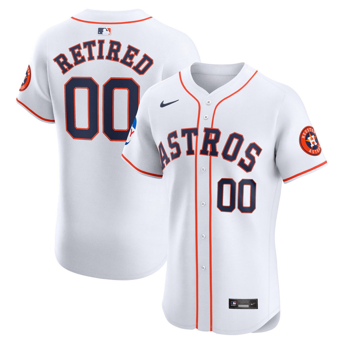 Houston Astros Nike Home Elite Pick-A-Player Retired Roster Patch Jersey White