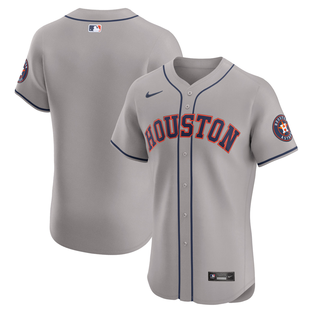 Houston Astros Nike Road Vapor Premier Elite Patch Jersey Gray