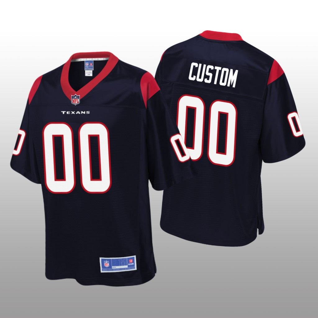 Houston Texans # Navy Custom Pro Line Jersey Youth