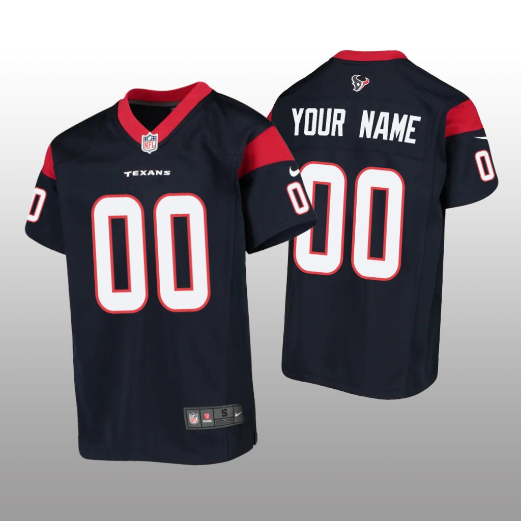 Houston Texans Custom Navy Jersey Game Youth