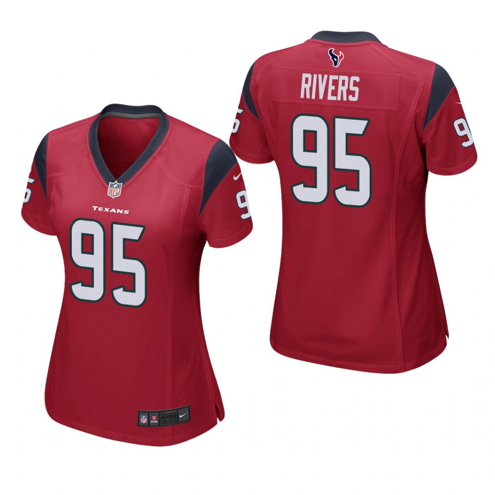 Houston Texans Derek Rivers Red Jersey Game Women's