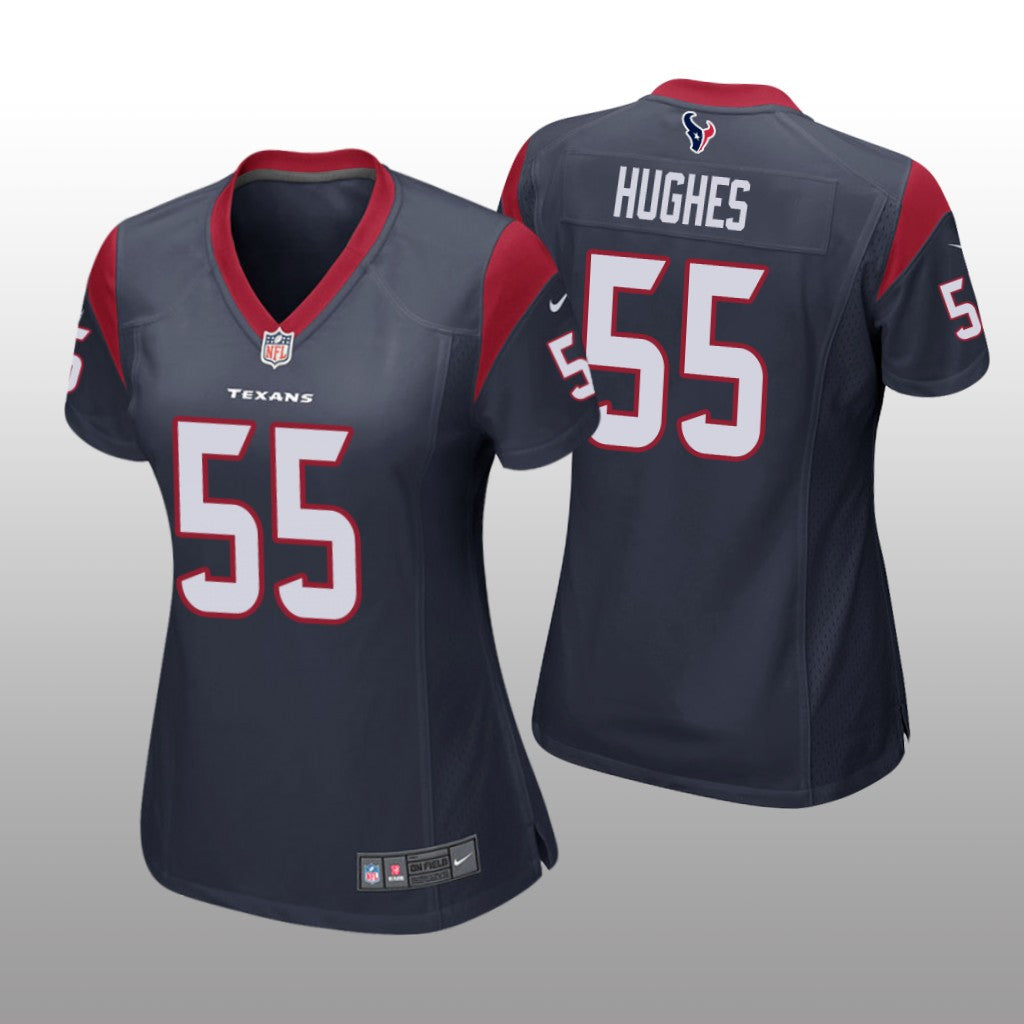 Houston Texans Jerry Hughes Navy Jersey Game Women's
