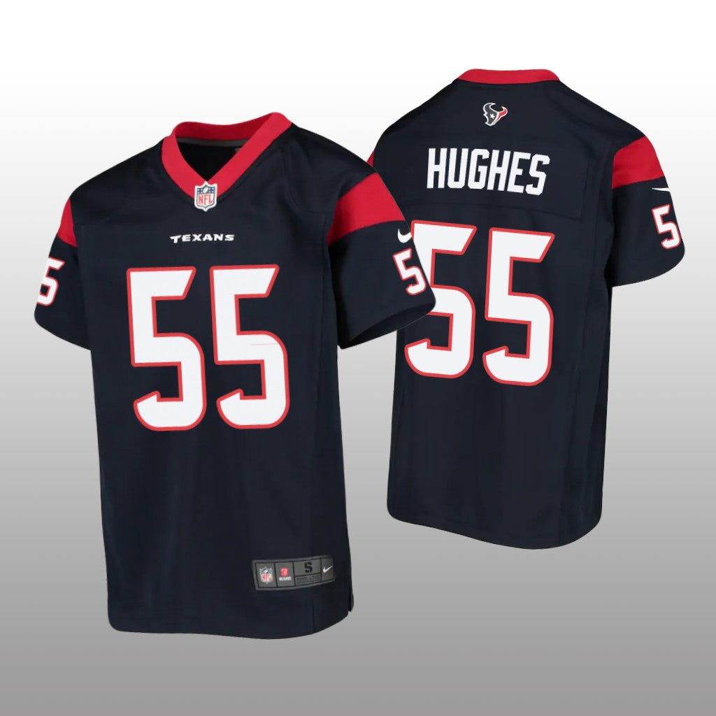 Houston Texans Jerry Hughes Navy Jersey Game Youth