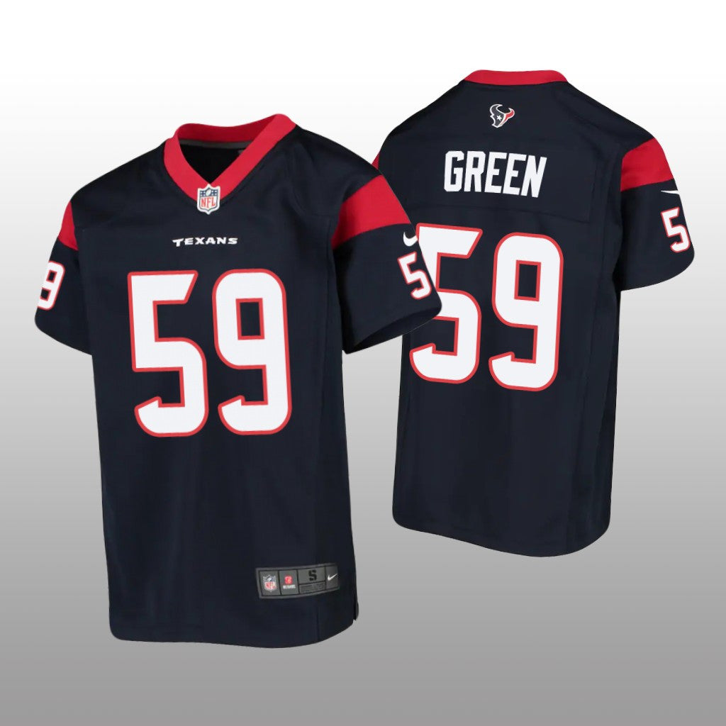 Houston Texans Kenyon Green Navy Jersey Game Youth