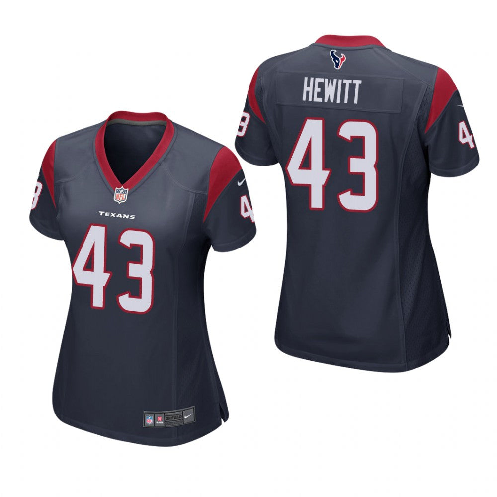 Houston Texans Neville Hewitt Navy Jersey Game Women's