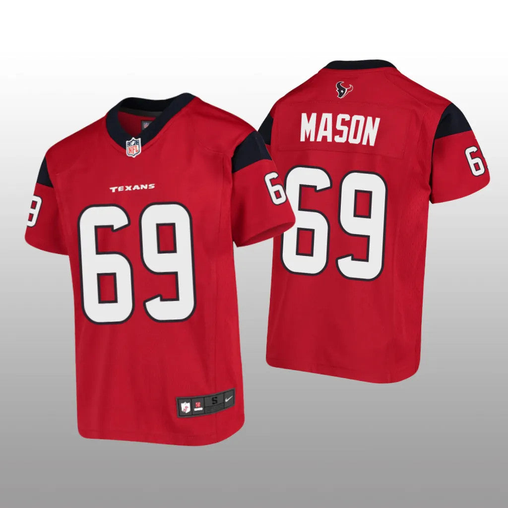 Houston Texans Shaq Mason Red Jersey Game Youth