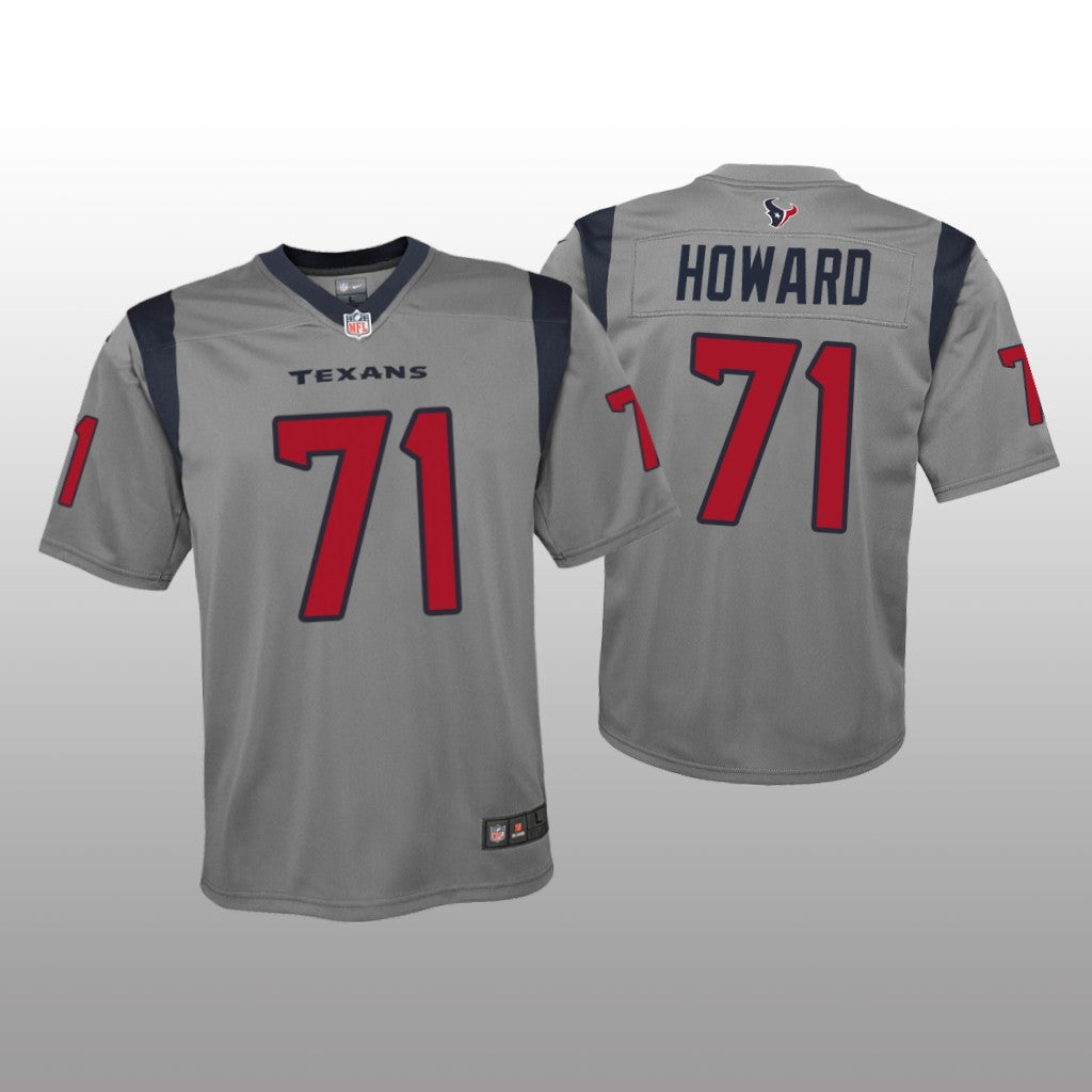 Houston Texans Tytus Howard Gray Jersey Inverted Game Youth