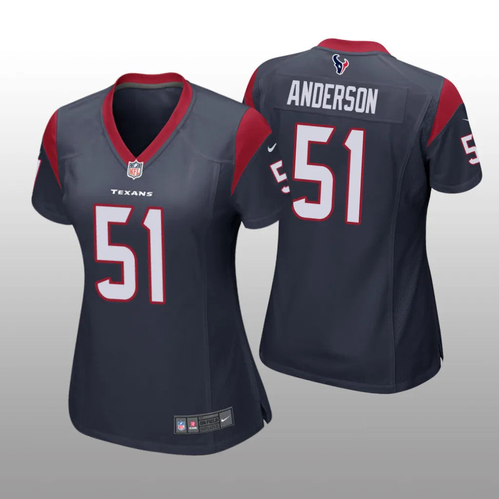 Houston Texans Will Anderson Navy Jersey Game Women's