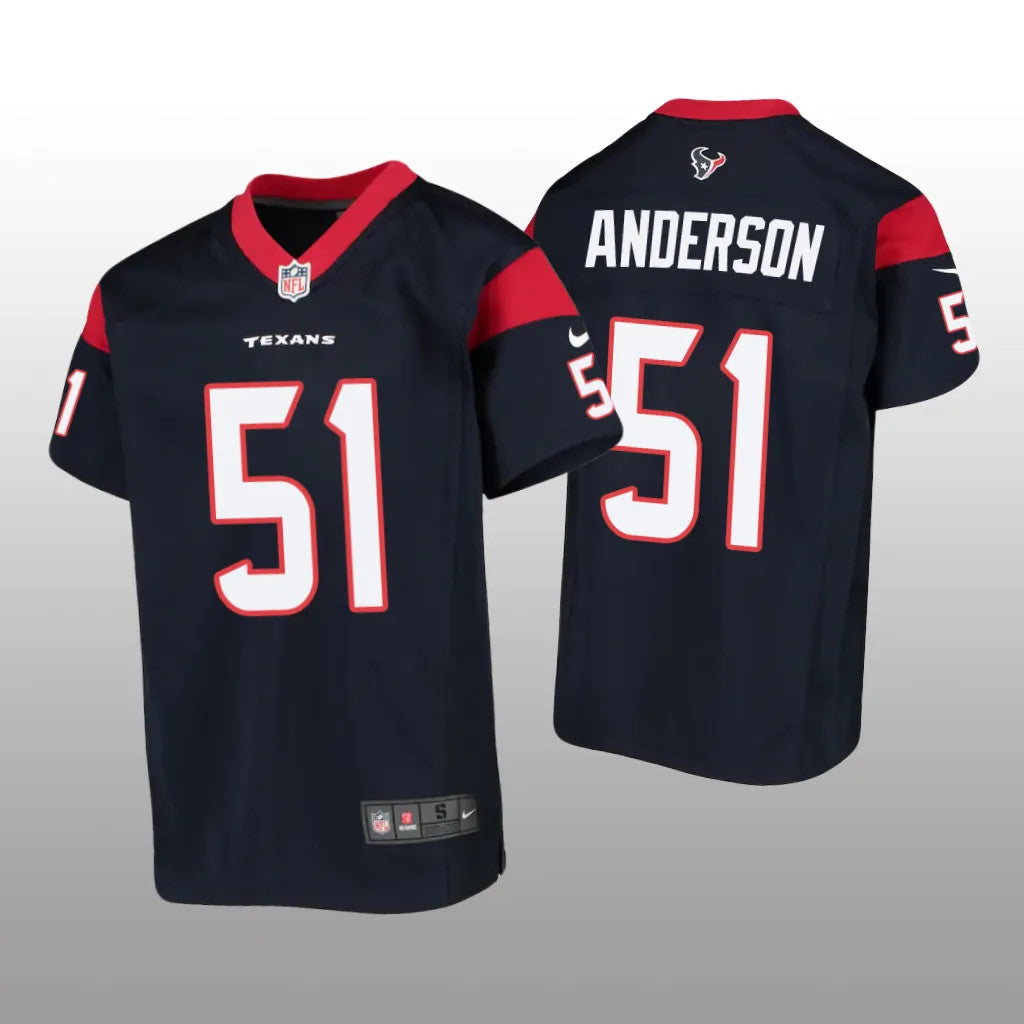 Houston Texans Will Anderson Navy Jersey Game Youth