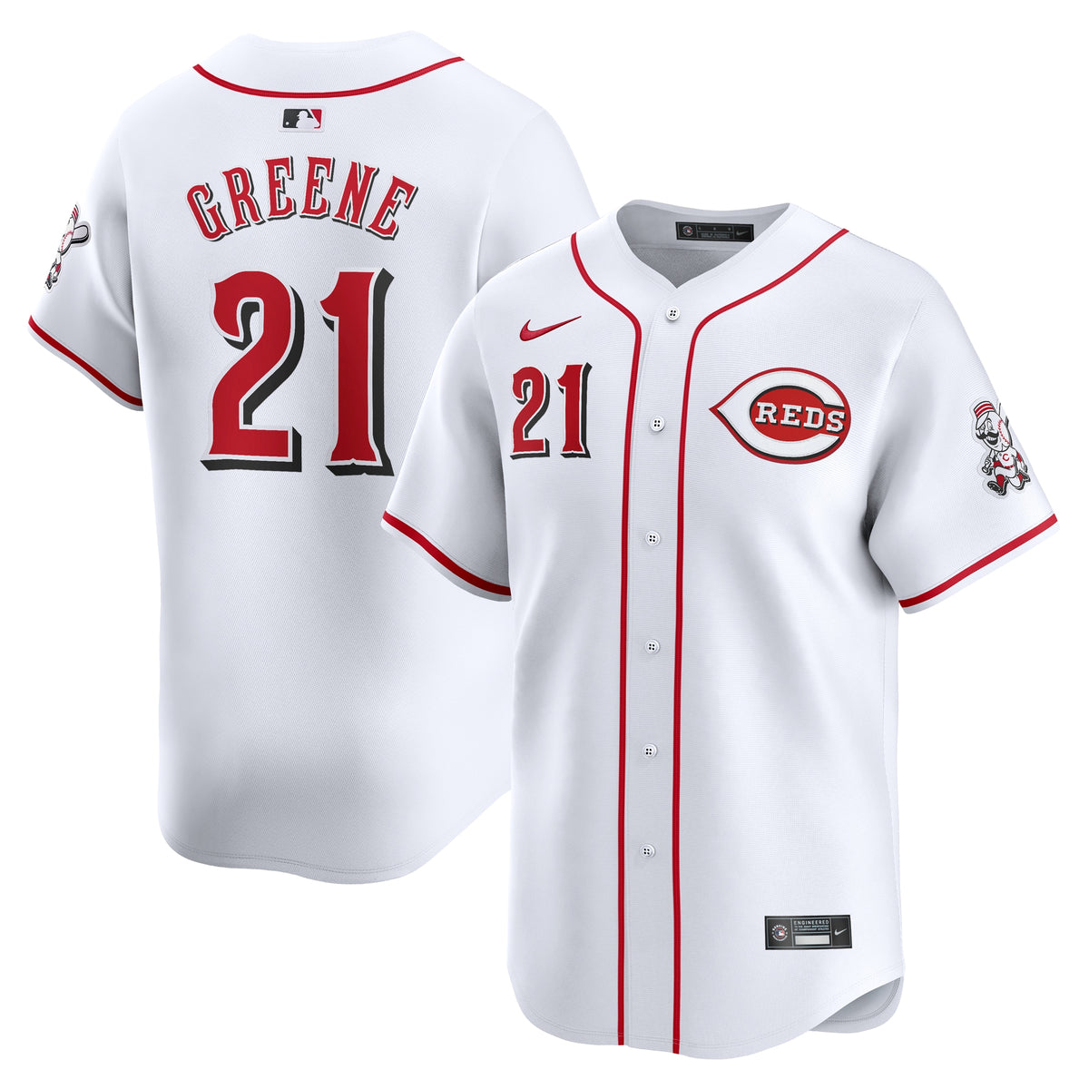 Hunter Greene Cincinnati Reds Nike Home Limited Player Jersey White