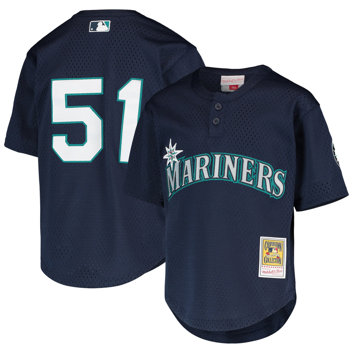Ichiro Suzuki Seattle Mariners Mitchell Ness Youth Cooperstown Collection Mesh Batting Practice Jersey Navy