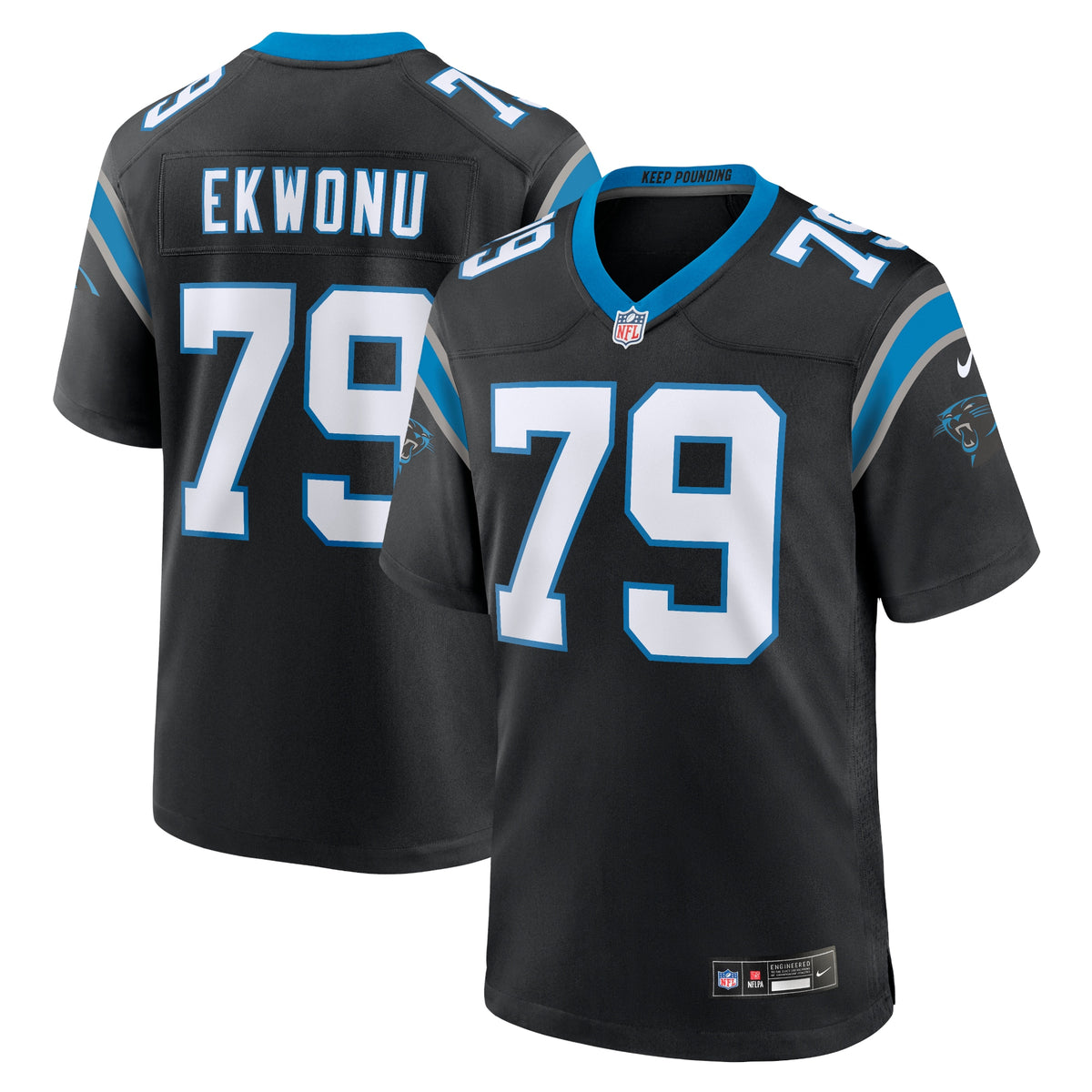 Ikem Ekwonu Carolina Panthers Nike Game Jersey Black
