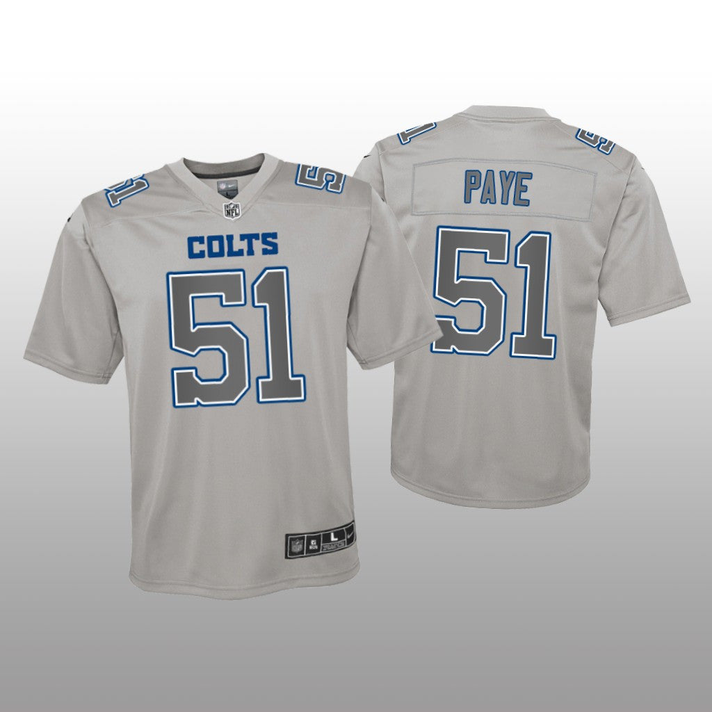 Indianapolis Colts Kwity Paye Gray Jersey Atmosphere Fashion Game Youth