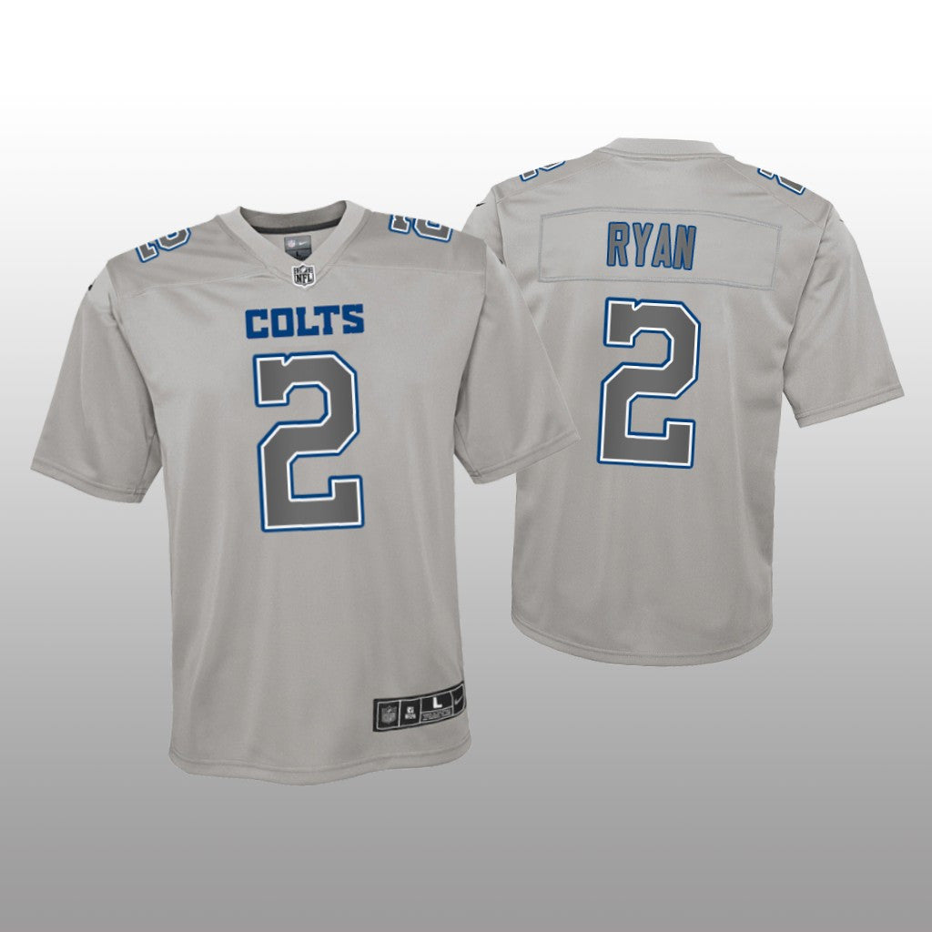 Indianapolis Colts Matt Ryan Gray Jersey Atmosphere Fashion Game Youth