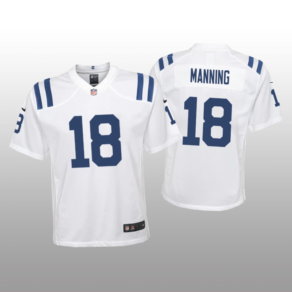 Indianapolis Colts Peyton Manning White Jersey Game Youth