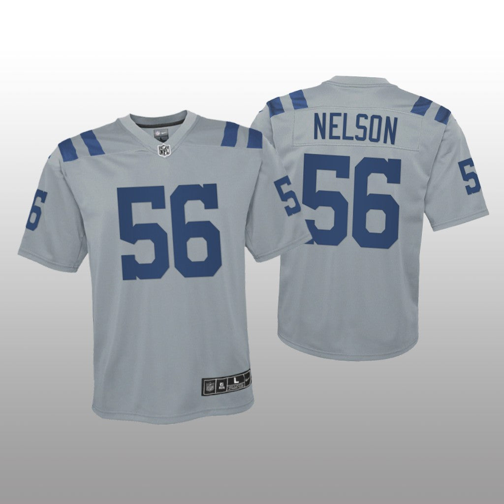 Indianapolis Colts Quenton Nelson Gray Jersey Inverted Game Youth