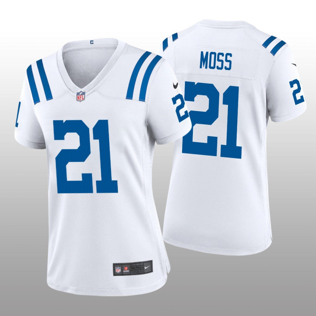 Indianapolis Colts Zack Moss White Jersey Game Women's