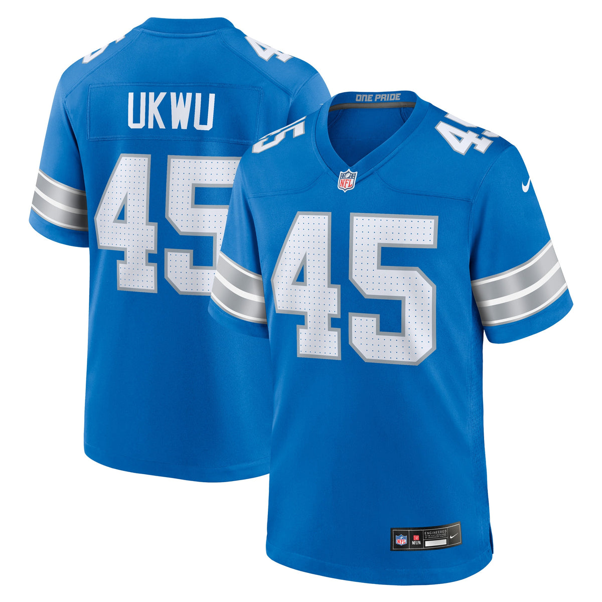 Isaac Ukwu Detroit Lions Nike Game Jersey Blue