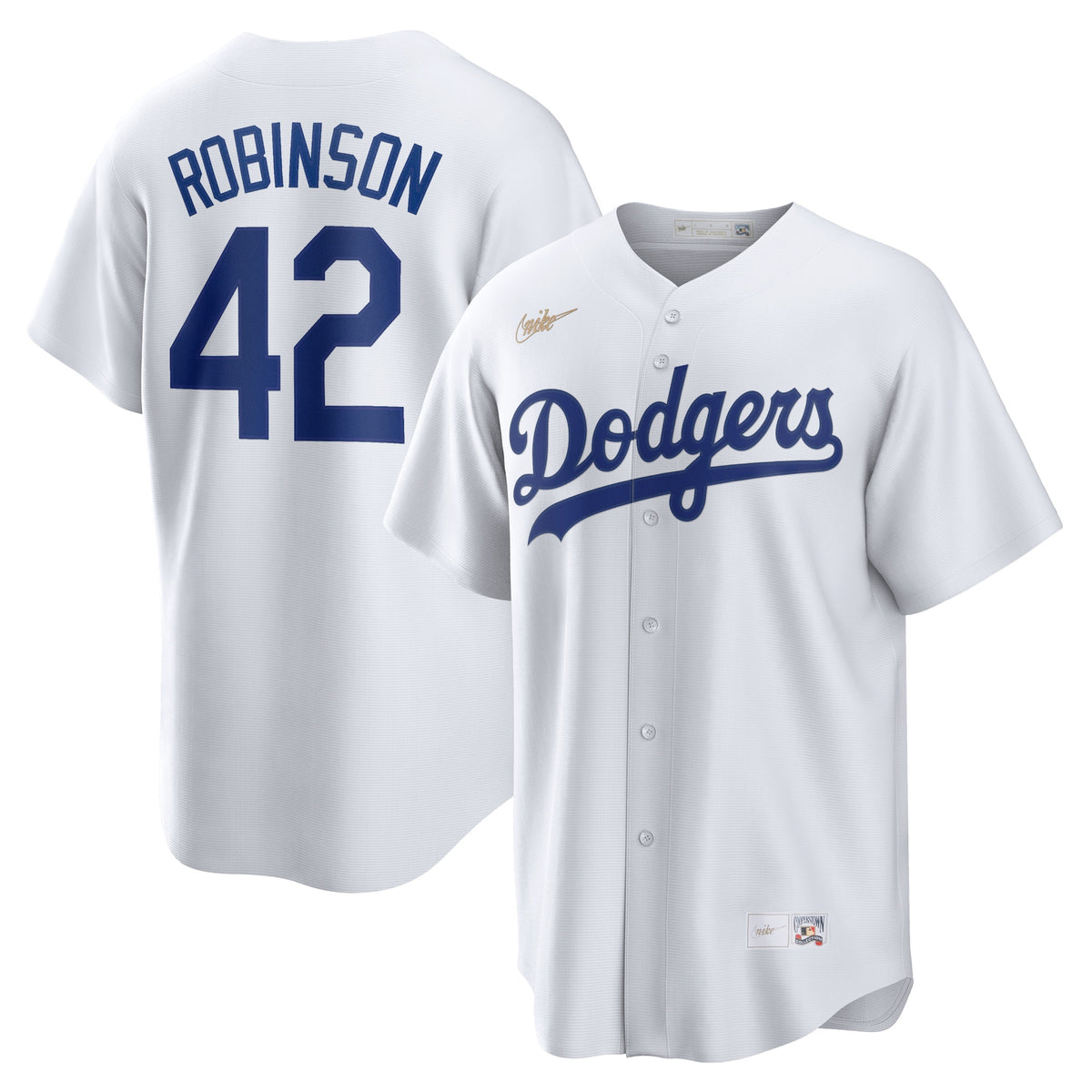 Jackie Robinson Brooklyn Dodgers Nike Home Cooperstown Collection Player Jersey White