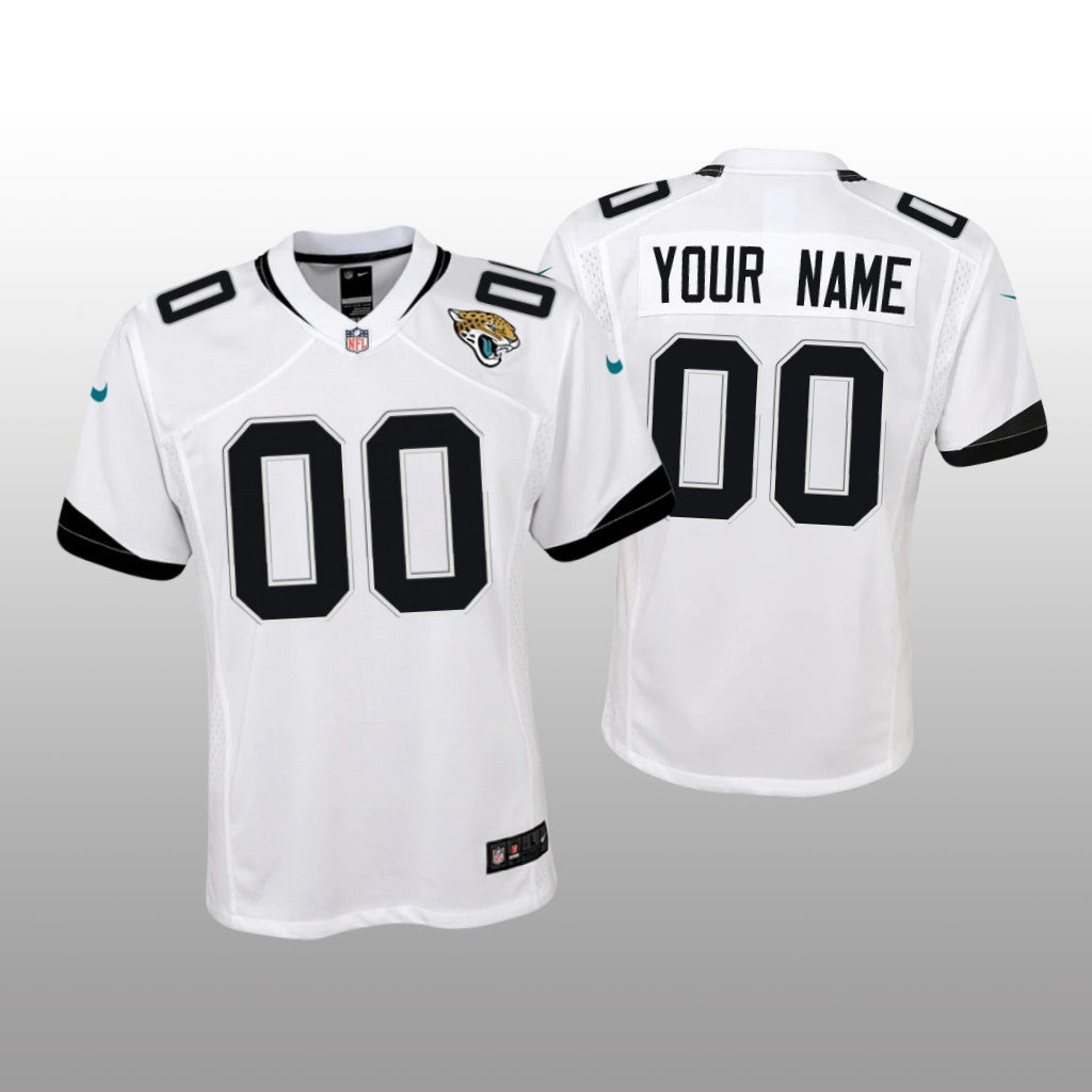Jacksonville Jaguars Custom White Jersey Game Youth