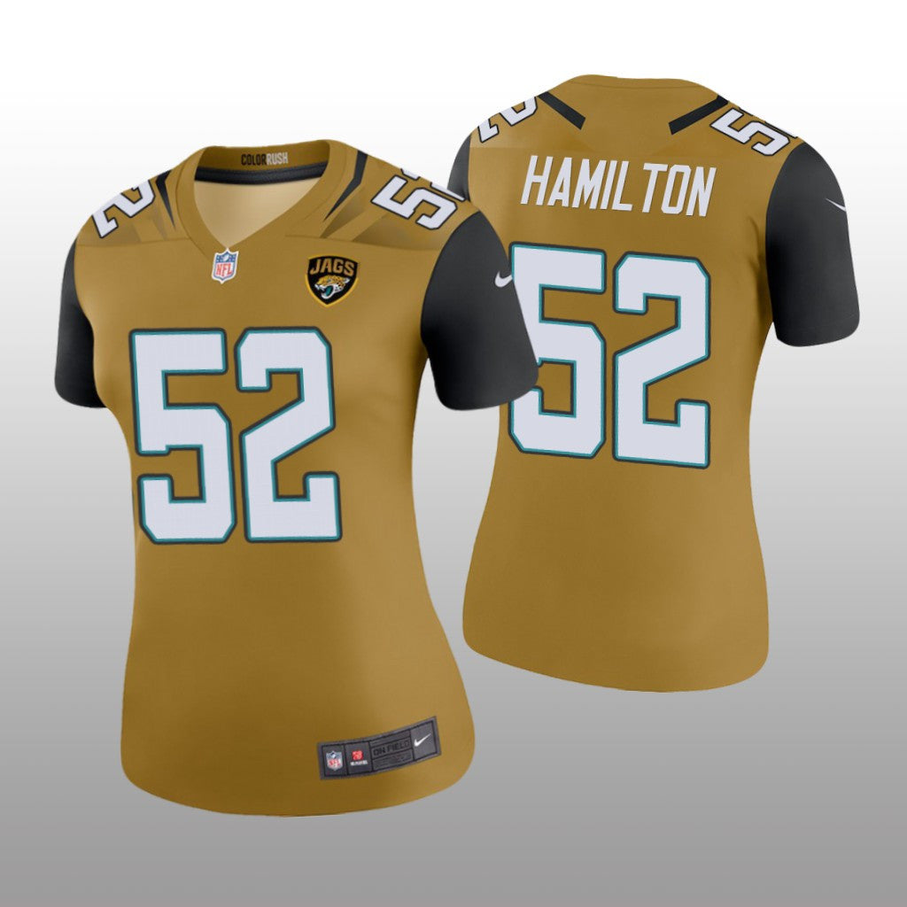 Jacksonville Jaguars DaVon Hamilton Gold Jersey Color Rush Legend Women's