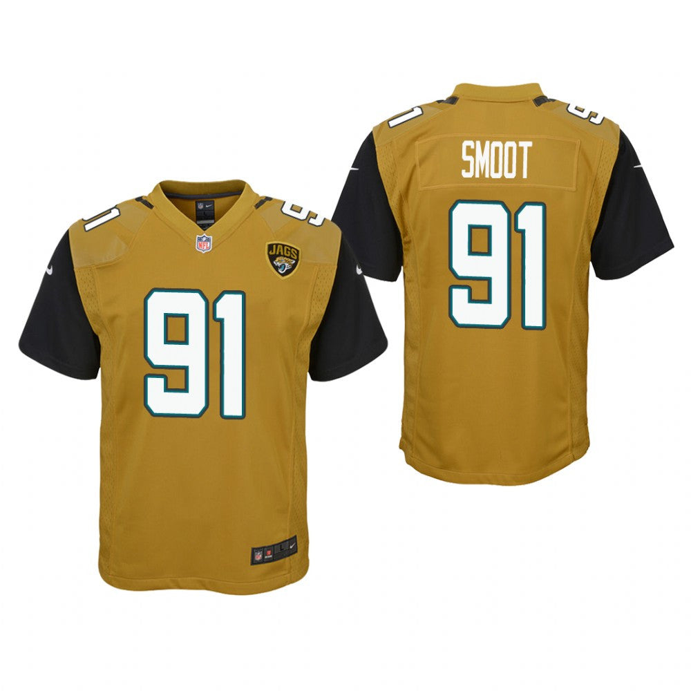 Jacksonville Jaguars Dawuane Smoot Gold Jersey Color Rush Game Youth