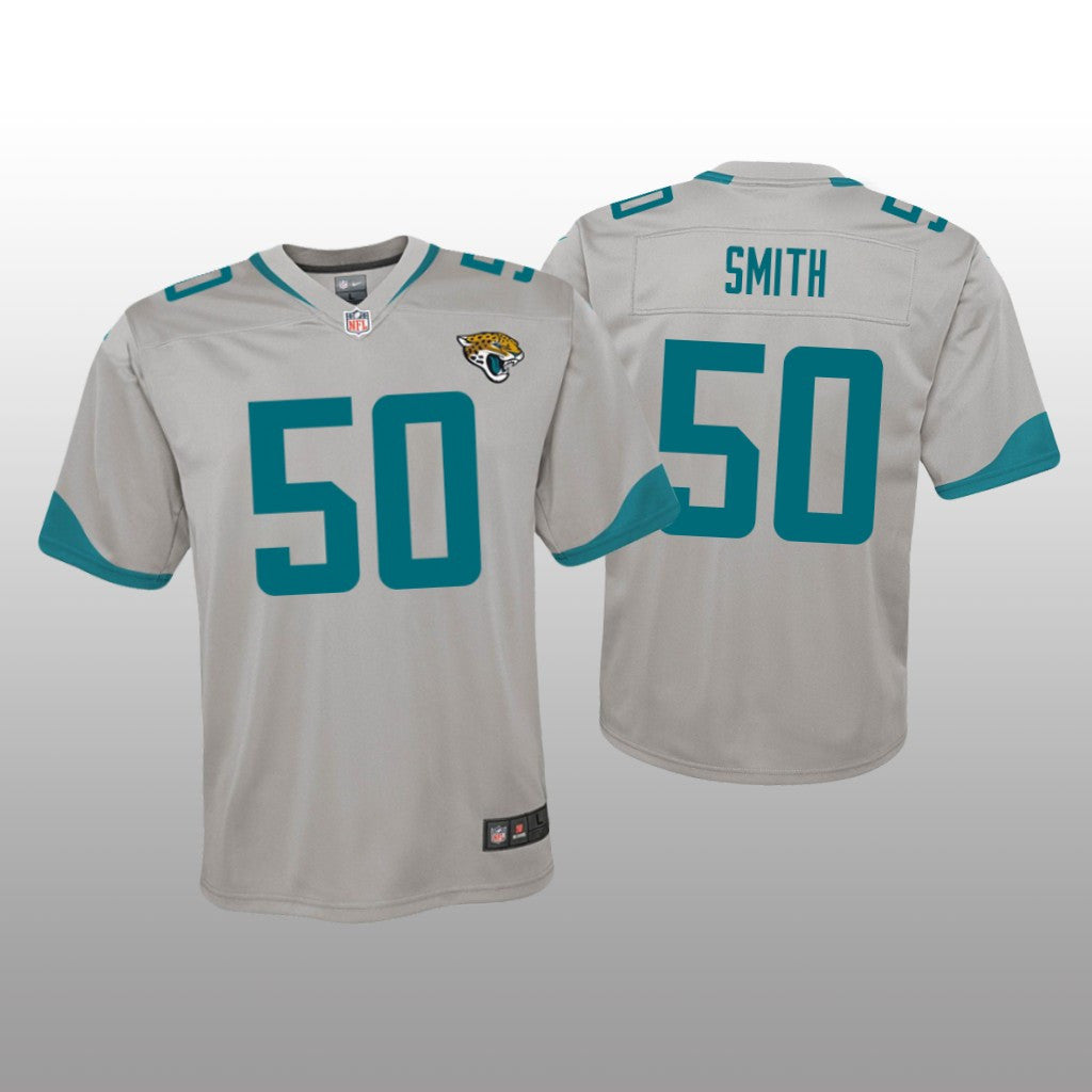 Jacksonville Jaguars Telvin Smith Silver Jersey Inverted Game Youth