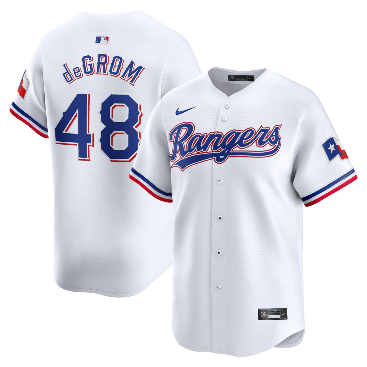 Jacob deGrom Texas Rangers Nike Home Limited Player Jersey White