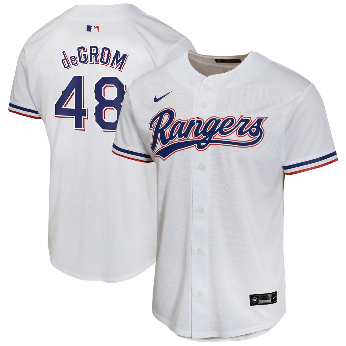 Jacob deGrom Texas Rangers Nike Youth Home Game Player Jersey White