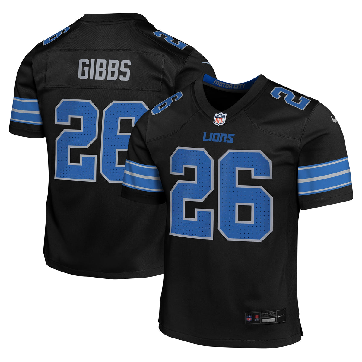 Jahmyr Gibbs Detroit Lions Nike Youth Alternate Player Game Jersey Black