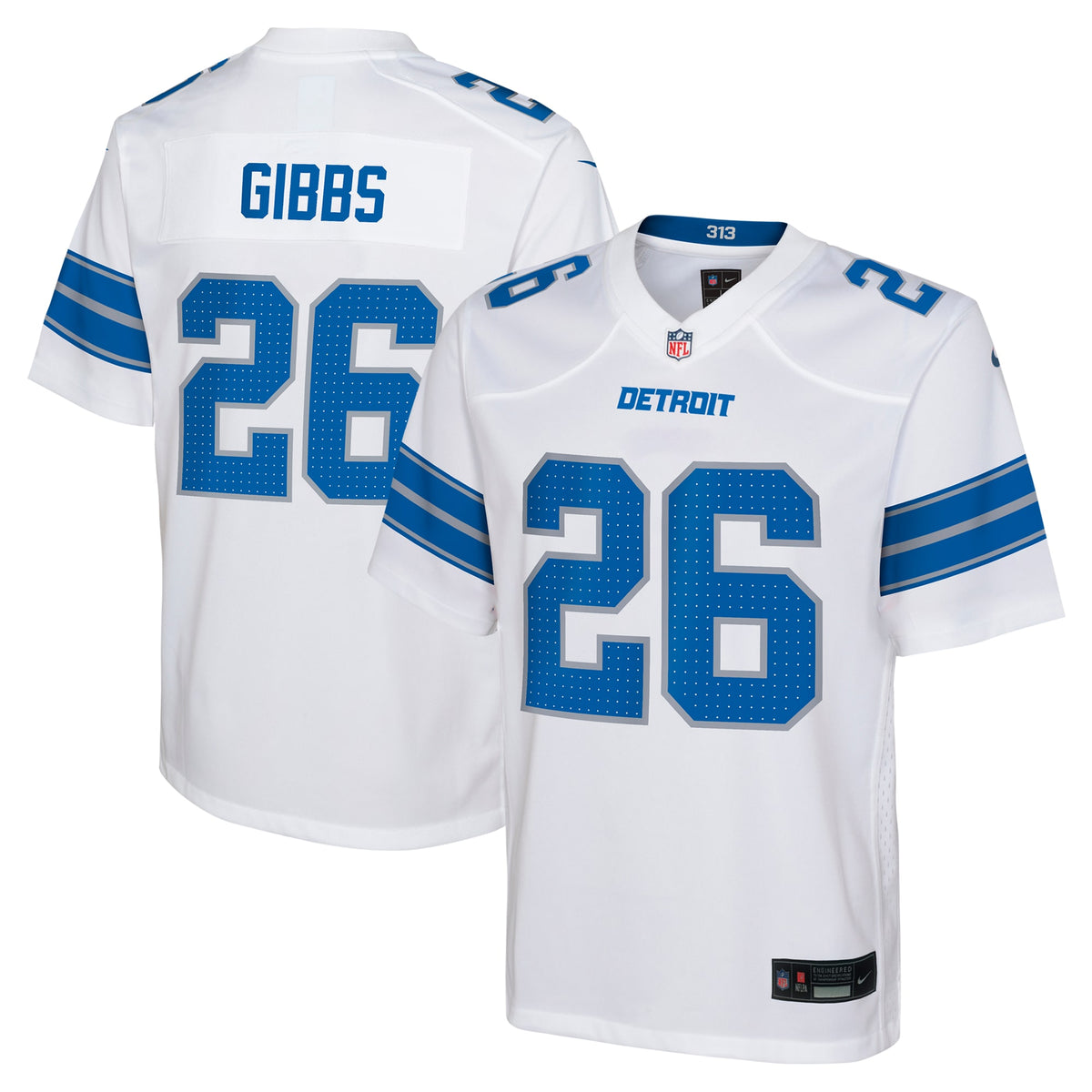 Jahmyr Gibbs Detroit Lions Nike Youth Player Game Jersey White