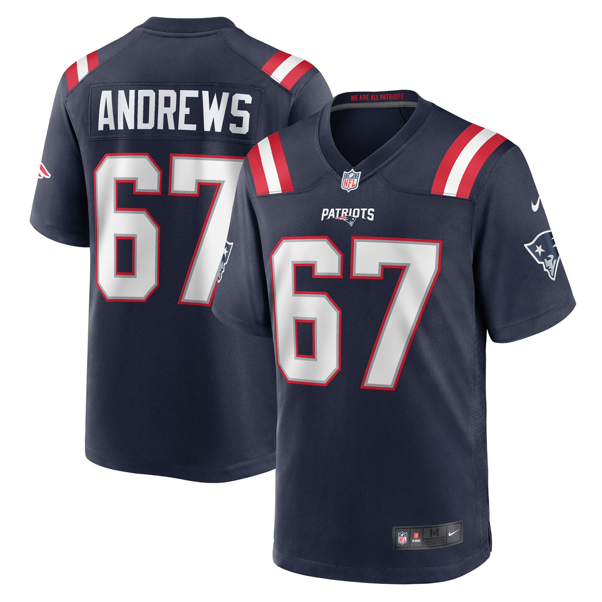 Jake Andrews New England Patriots Nike Team Game Jersey Navy