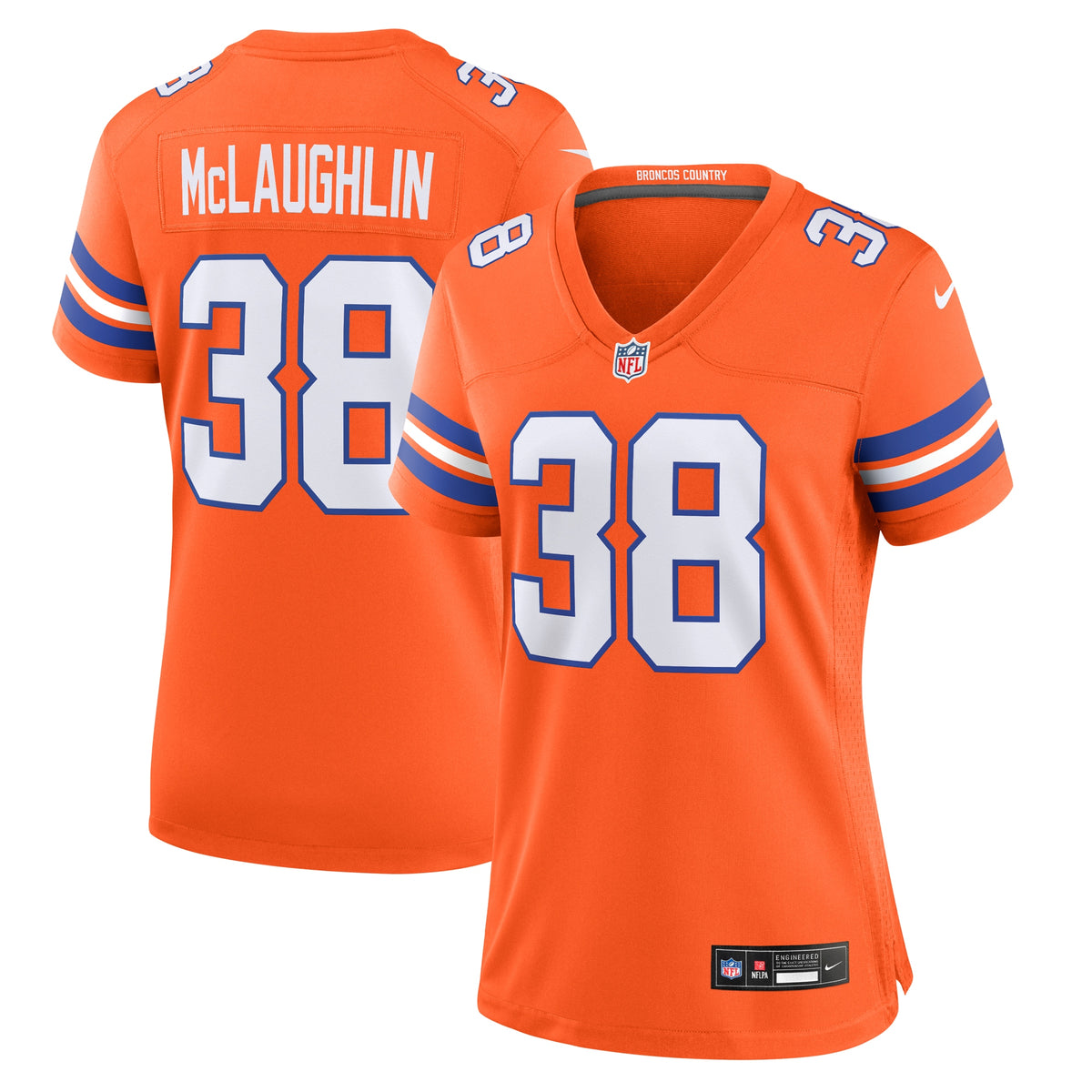 Jaleel McLaughlin Denver Broncos Nike Women's Mile High Collection 1977 Throwback Player Game Jersey Orange