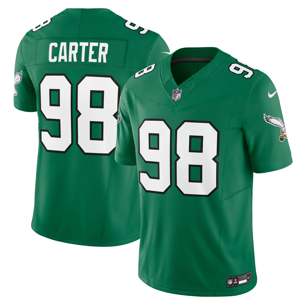 Jalen Carter Philadelphia Eagles Nike Alternate Vapor F.U.S.E. Limited Jersey Kelly Green