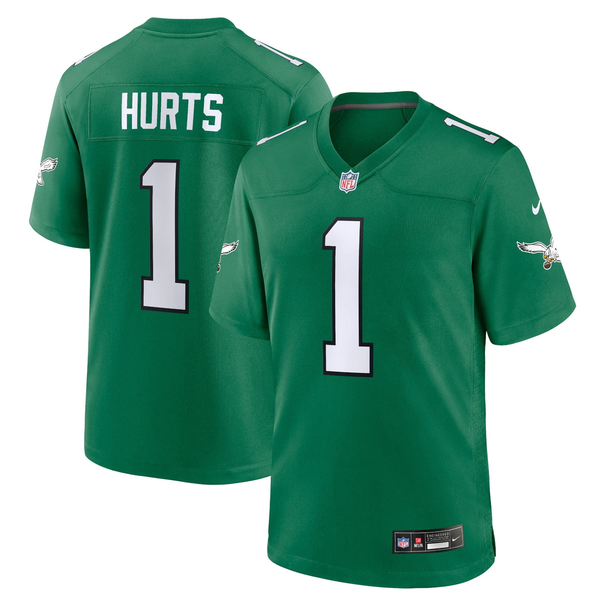 Jalen Hurts Philadelphia Eagles Nike Alternate Game Player Jersey Kelly Green