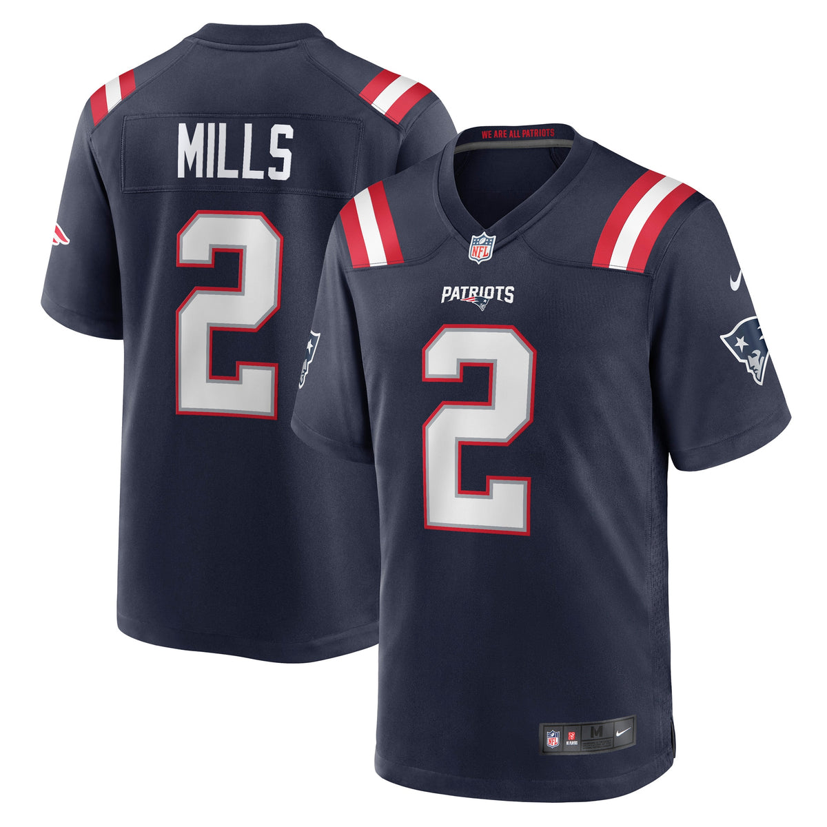 Jalen Mills New England Patriots Nike Game Player Jersey Navy