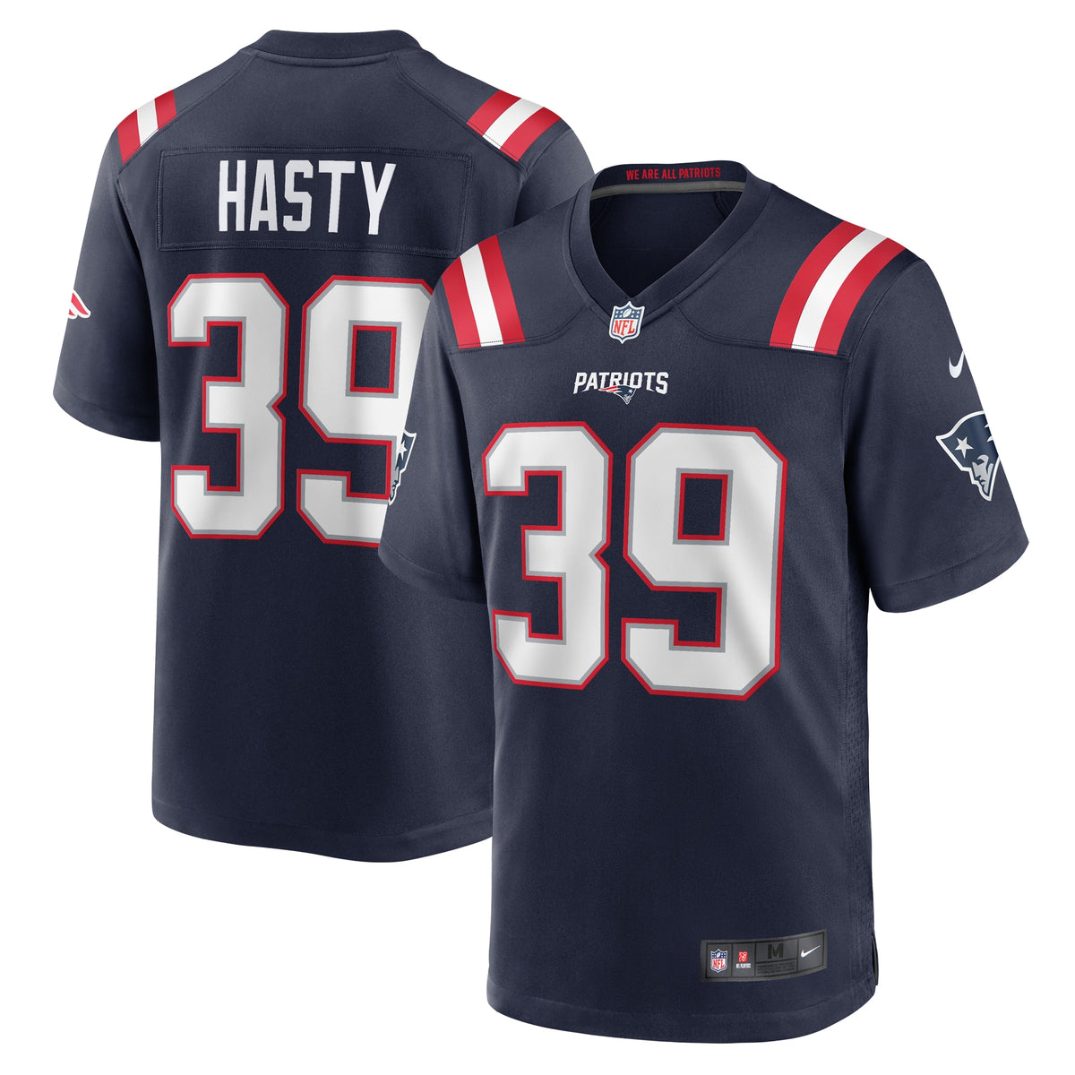 Jamycal Hasty New England Patriots Nike Team Game Jersey Navy