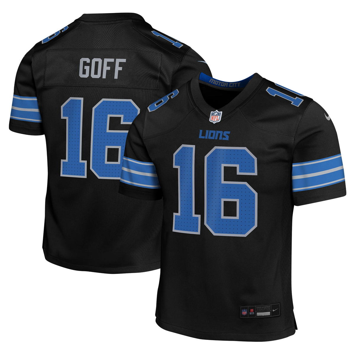 Jared Goff Detroit Lions Nike Youth Alternate Player Game Jersey Black