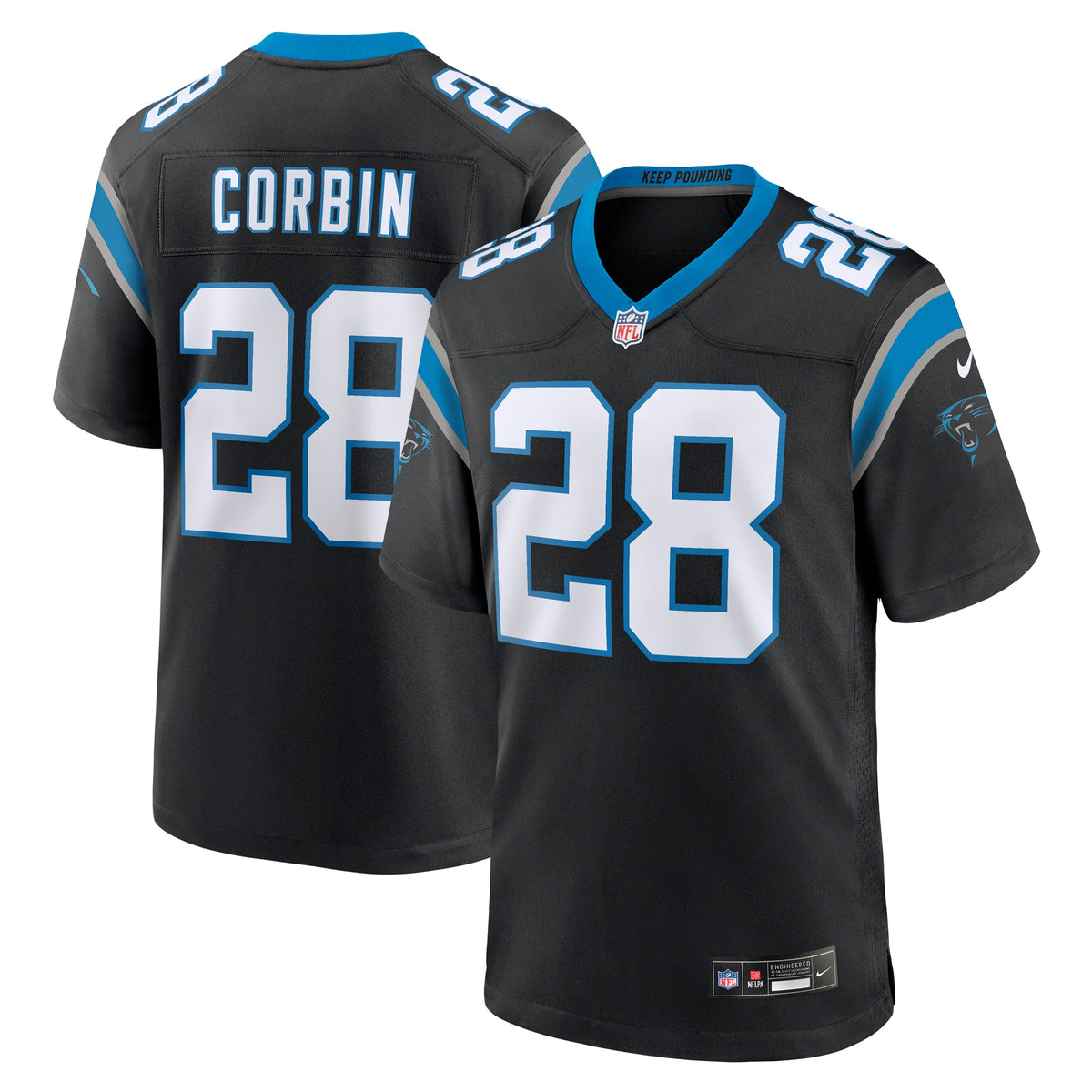 Jashaun Corbin Carolina Panthers Nike Team Game Jersey Black