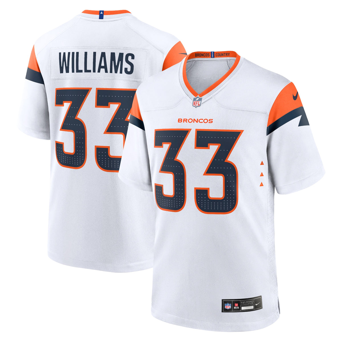 Javonte Williams Denver Broncos Nike Mile High Collection Game Jersey White