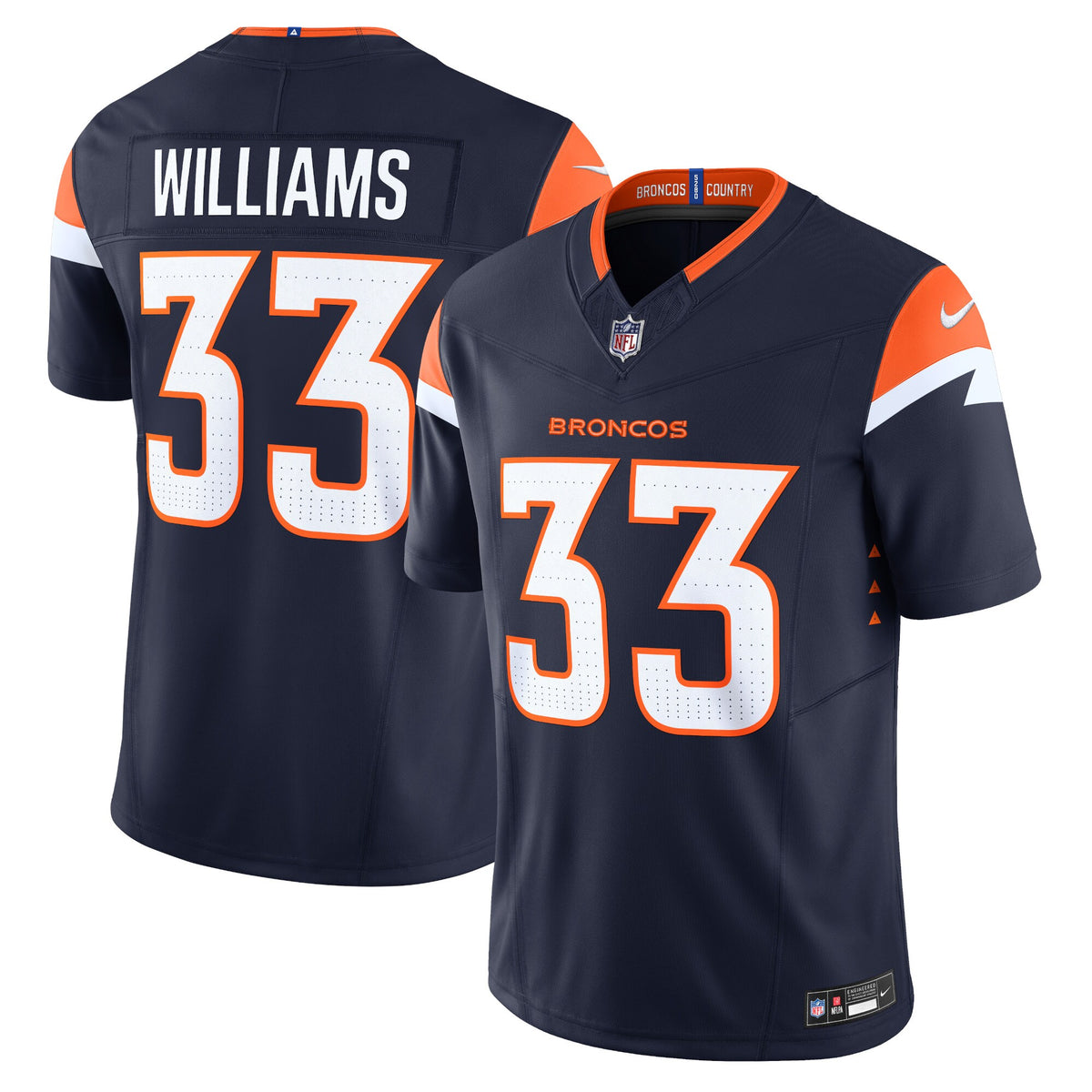 Javonte Williams Denver Broncos Nike Mile High Collection Vapor F.U.S.E. Limited Jersey Navy