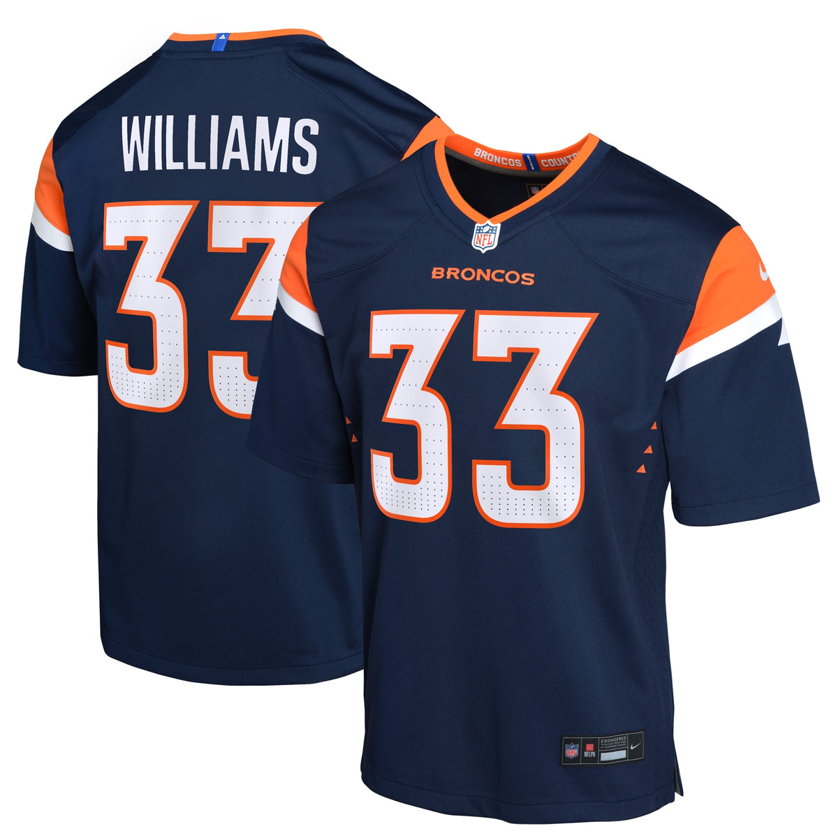 Javonte Williams Denver Broncos Nike Youth Mile High Collection Game Jersey Navy